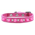 Mirage Pet Products Crystal & Bright Pink Spikes Dog CollarBright Pink Size 14 625-BPK BPK14